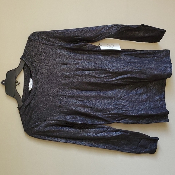 1901 black metallic long sleeve tee - Picture 3 of 6